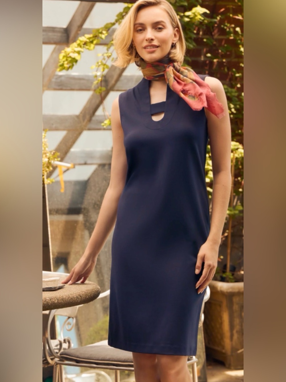 J. McLaughlin Navy Sleeveless Dress, small